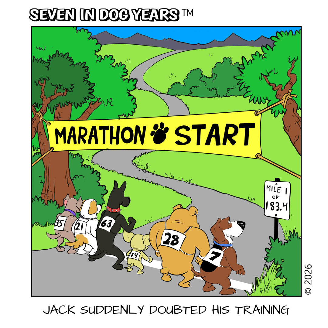 Dog Marathon Digital Greeting Card
